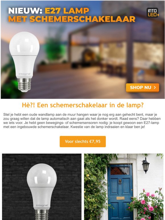 vrijgesteld koffie Computerspelletjes spelen Into-led.com/nl: Nieuw: E27 lamp met schemerschakelaar | Milled