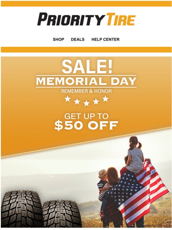 Priority Tire Memorial Day Savings Start NOW! Milled