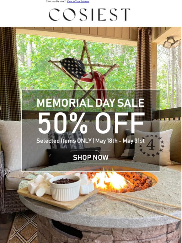 Memorial Day savings  save up to 50% off selected products