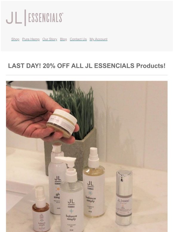 Last Day! 20% OFF All JL ESSENCIALS Skincare Products!