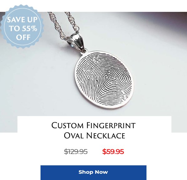 Fingerprint Oval Charm