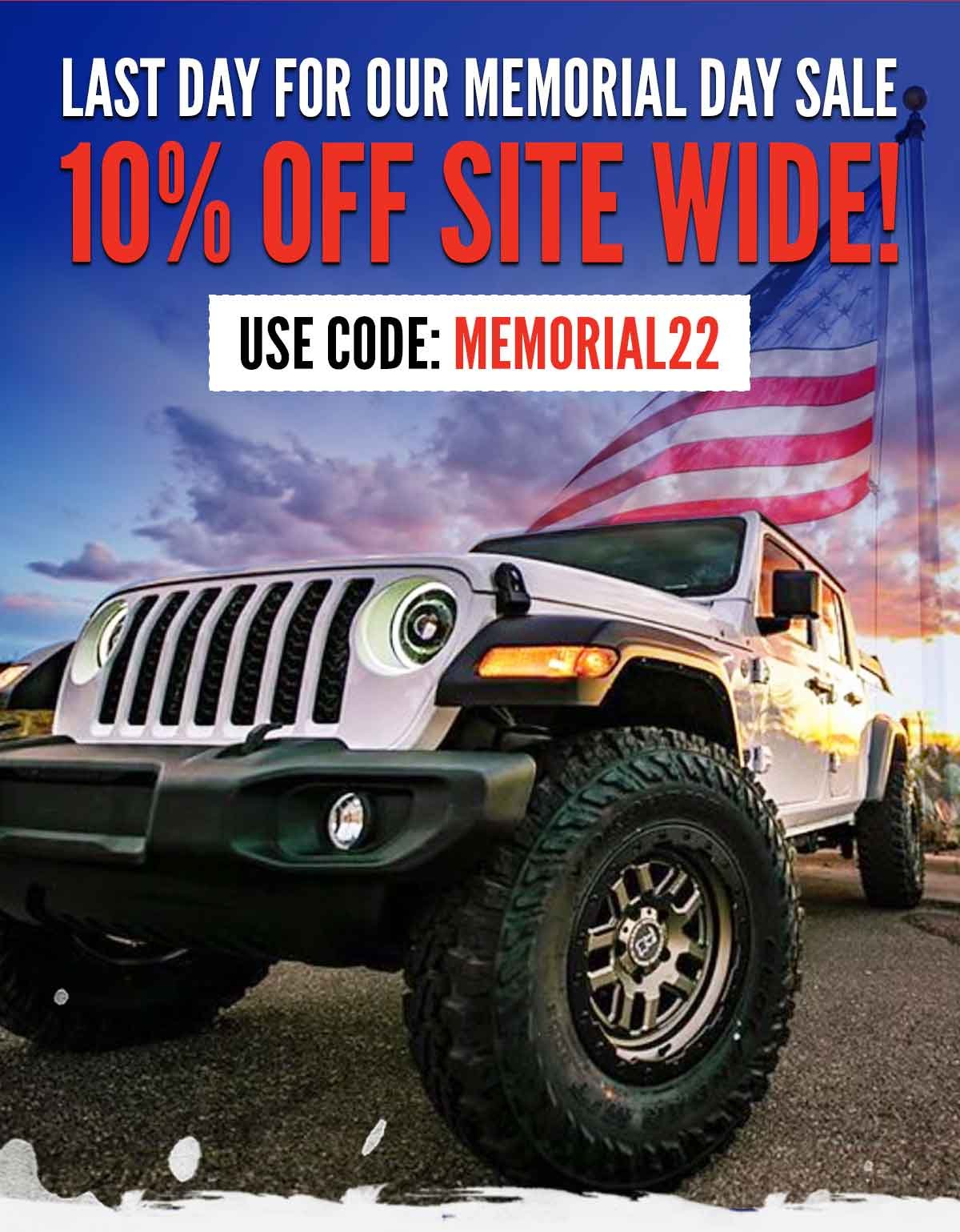 Last Day For Our Memorial Day Sale 10% Off Site Wide! Use Code: MDAY22