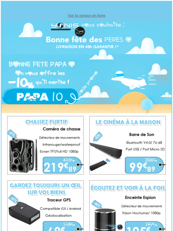 un code de -10% pour offrir le cadeau idal  votre pre 
