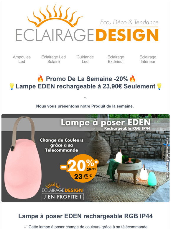 eclairage-design.com: Vente Flash -40% Gamme Eclairage Jardin