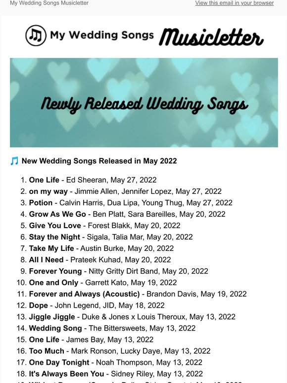 Wedding MUSICLetter  May 2022