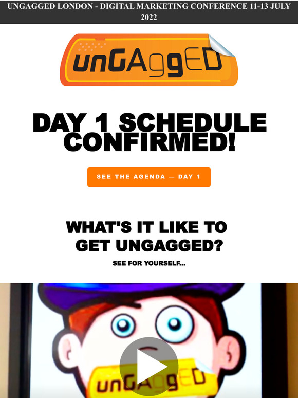 Day 1 Schedule CONFIRMED!