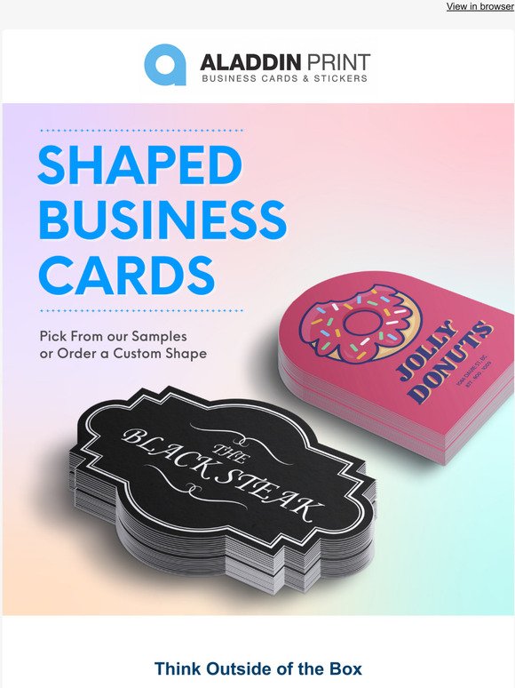Shaped Business Cards: Think Outside the Box 