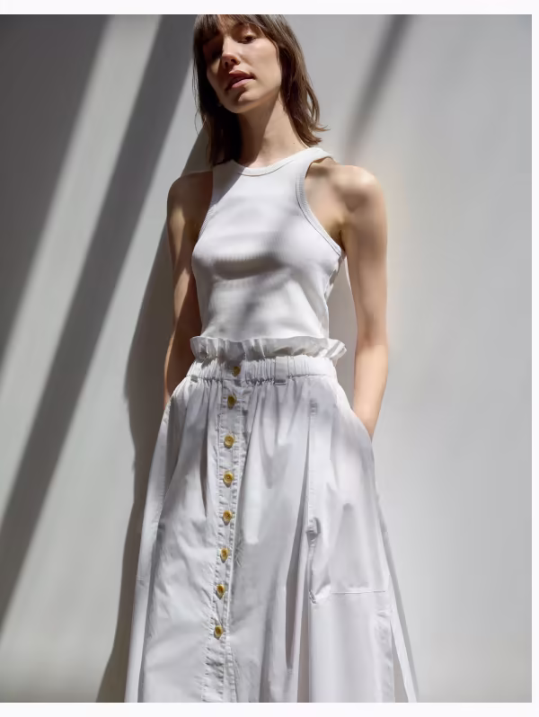 The Button Front Easy Skirt