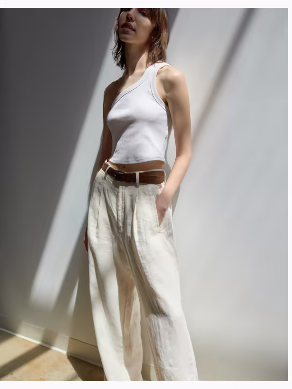 The Way-High Linen Drape Pant