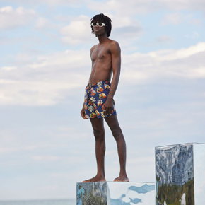 Men Swim Trunks Monogram 3D - Vilebrequin x Palm Angels