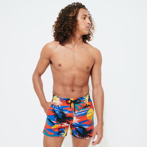 Men Stretch Swim Trunks Hawaiian Stretch - Vilebrequin x Palm Angels