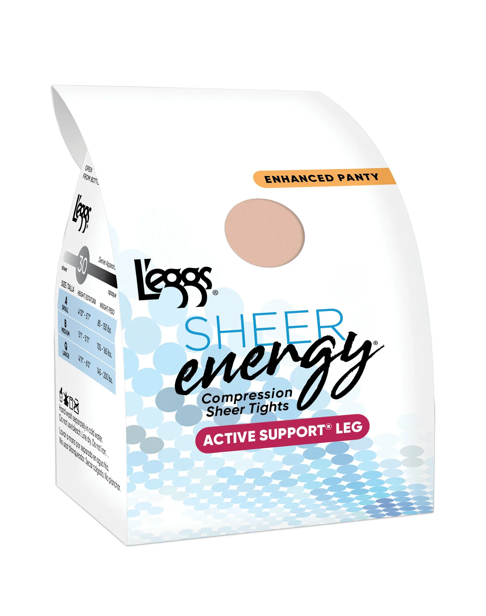 L'eggs Sheer Energy Active Support Regular, Reinforced Toe Pantyhose 4-Pack