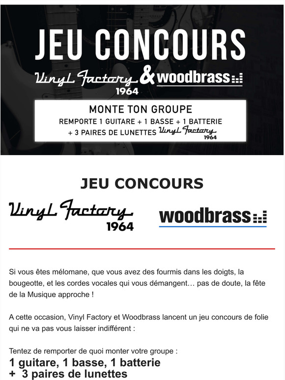 Jeu concours WoodBrass x Vinyl Factory