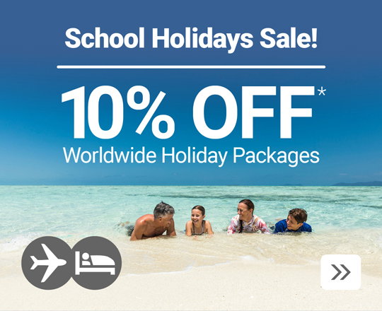 Save 10% on worldwide holiday packages for the school holidays