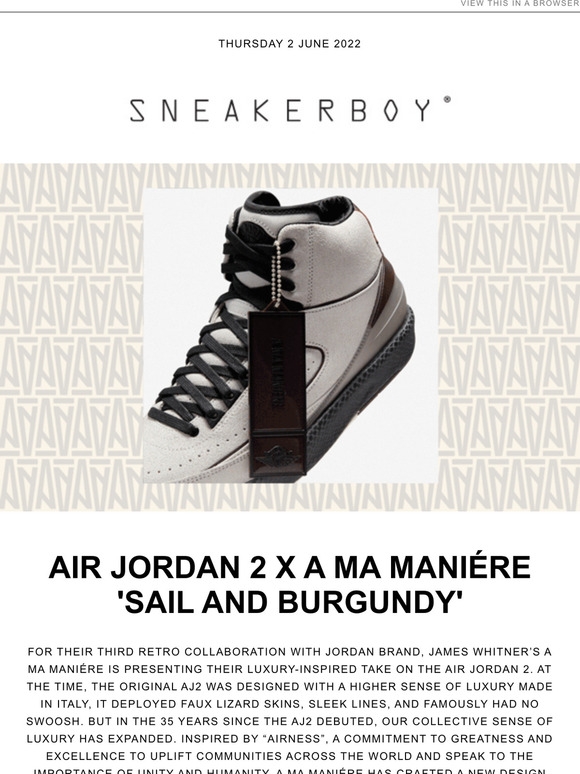 Air Jordan 2 x A Ma Manire 'Sail and Burgundy'