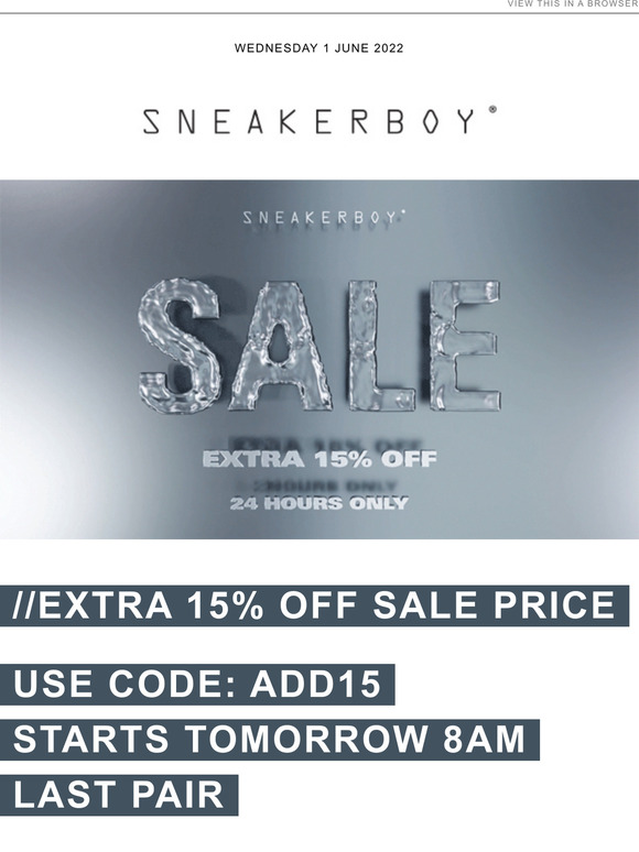 Extra 15% Off Sale | Last Pairs