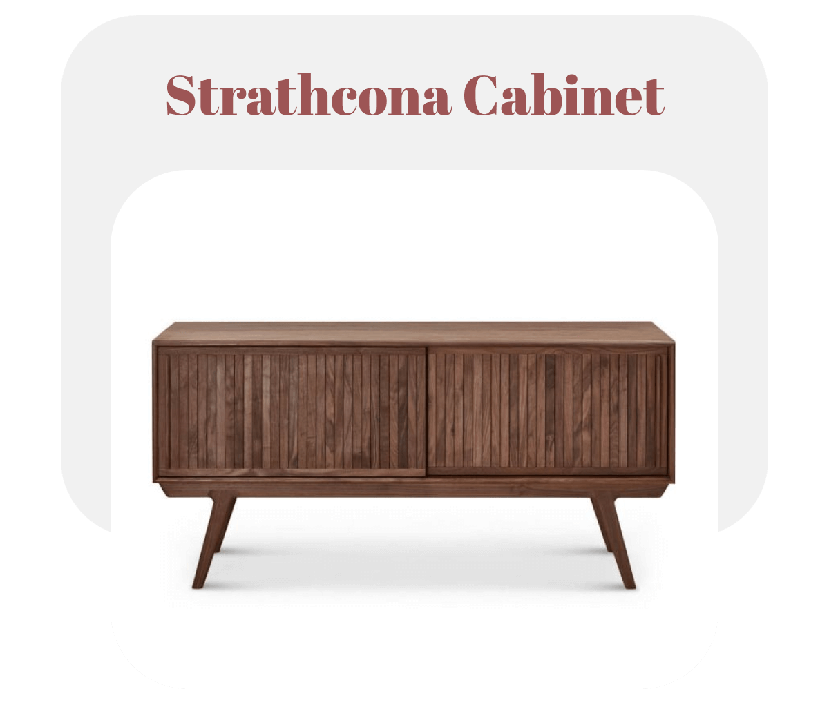 Strathcona Contemporary Walnut Wood Media Cabinet