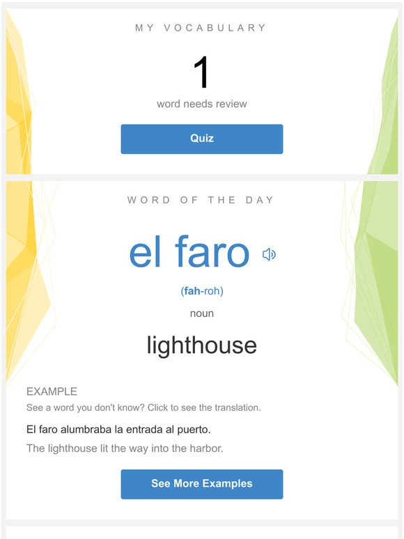 Encontrada SpanishDict Daily Lesson Review Your Words and Learn "el