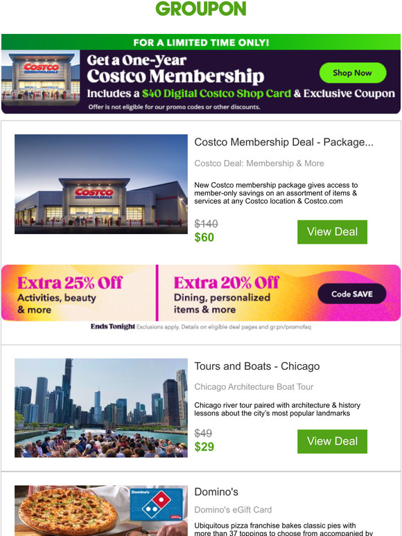 Groupon Costco Deal Membership & More and More Milled