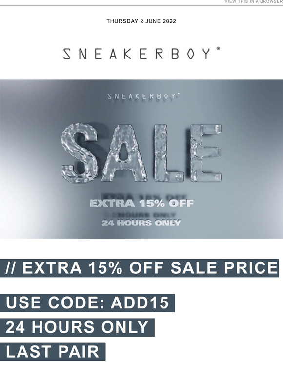 Extra 15% Off Sale | Last Pair