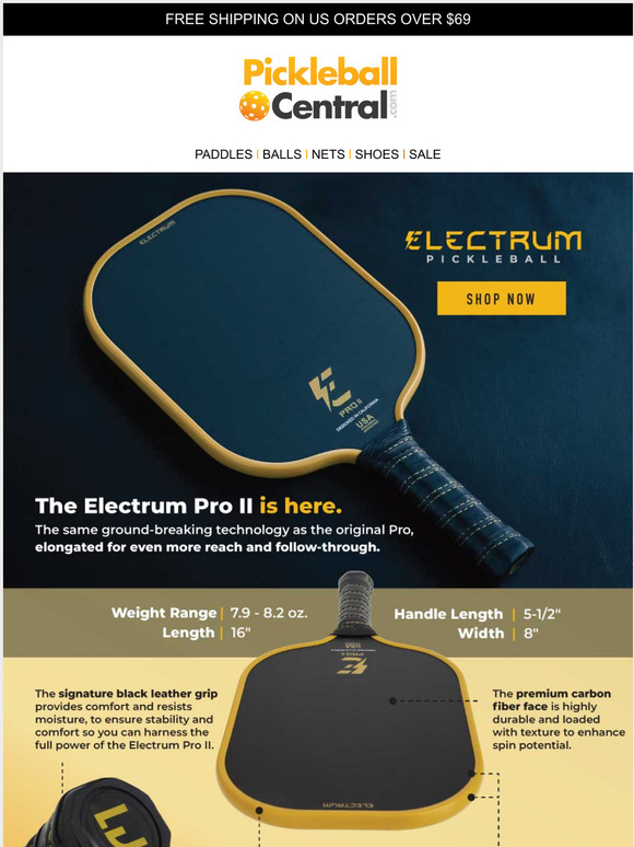 Pickleball Central Grit. Spin. Style. Electric New Product! Milled
