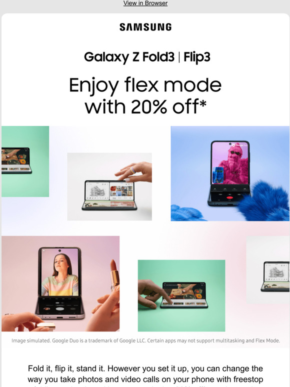 Samsung Official Online Store Redeem your 20 voucher on Galaxy Z