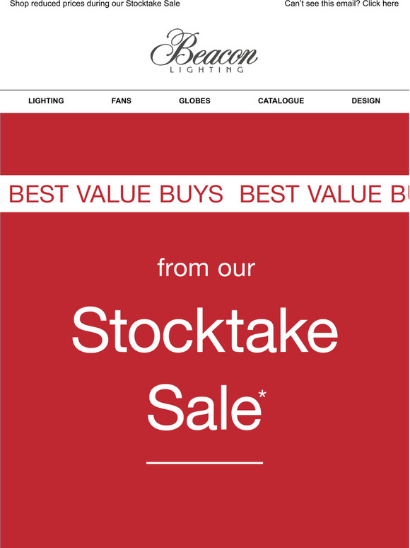 beacon stocktake sale