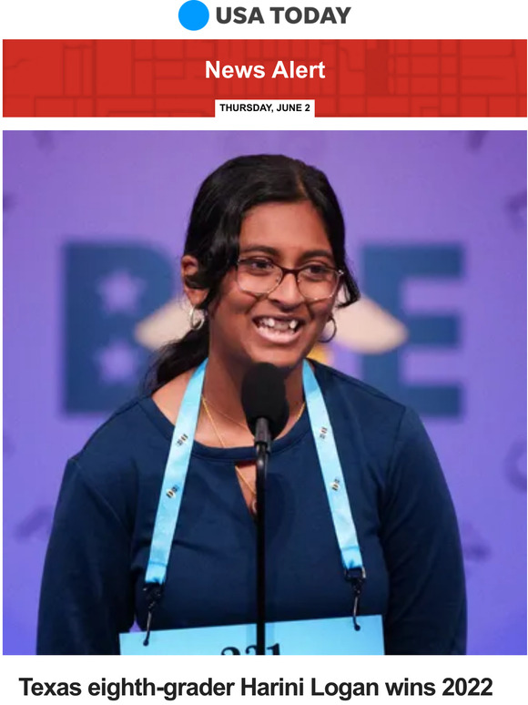 Usa Today News Alert Texas Eighth Grader Harini Logan Wins 2022 Scripps National Spelling Bee