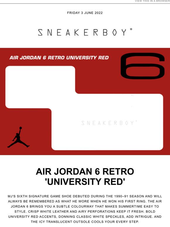 Air Jordan 6 MENS Retro 'University Red'