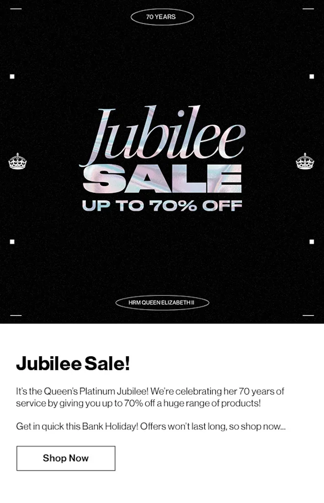 Jubilee Sale! It’s the Queen’s Platinum Jubilee! We’re celebrating her 70 years of service by giving you up to 70% off a huge range of products! Get in quick this Bank Holiday! Offers won’t last long, so shop now...