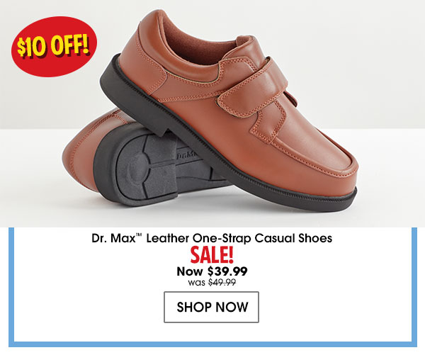 $10 OFF! Dr.Max Leather One-Strap Casual Shoes - SALE! Now $39.99 was $49.99 - SHOP NOW