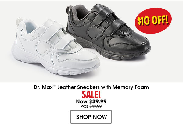 $10 OFF! Dr.Max Leather Sneakers with Memory Foam - SALE! Now $39.99 was $49.99 - SHOP NOW