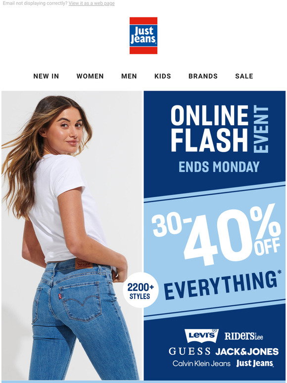 Just Jeans: 30% off Everything Buy now 