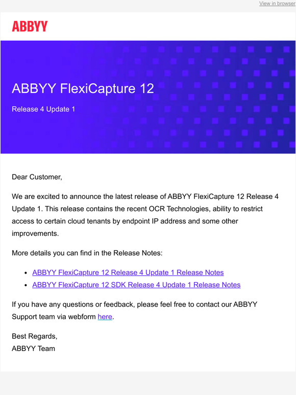 ABBYY FlexiCapture 12 Release 4 Update 1