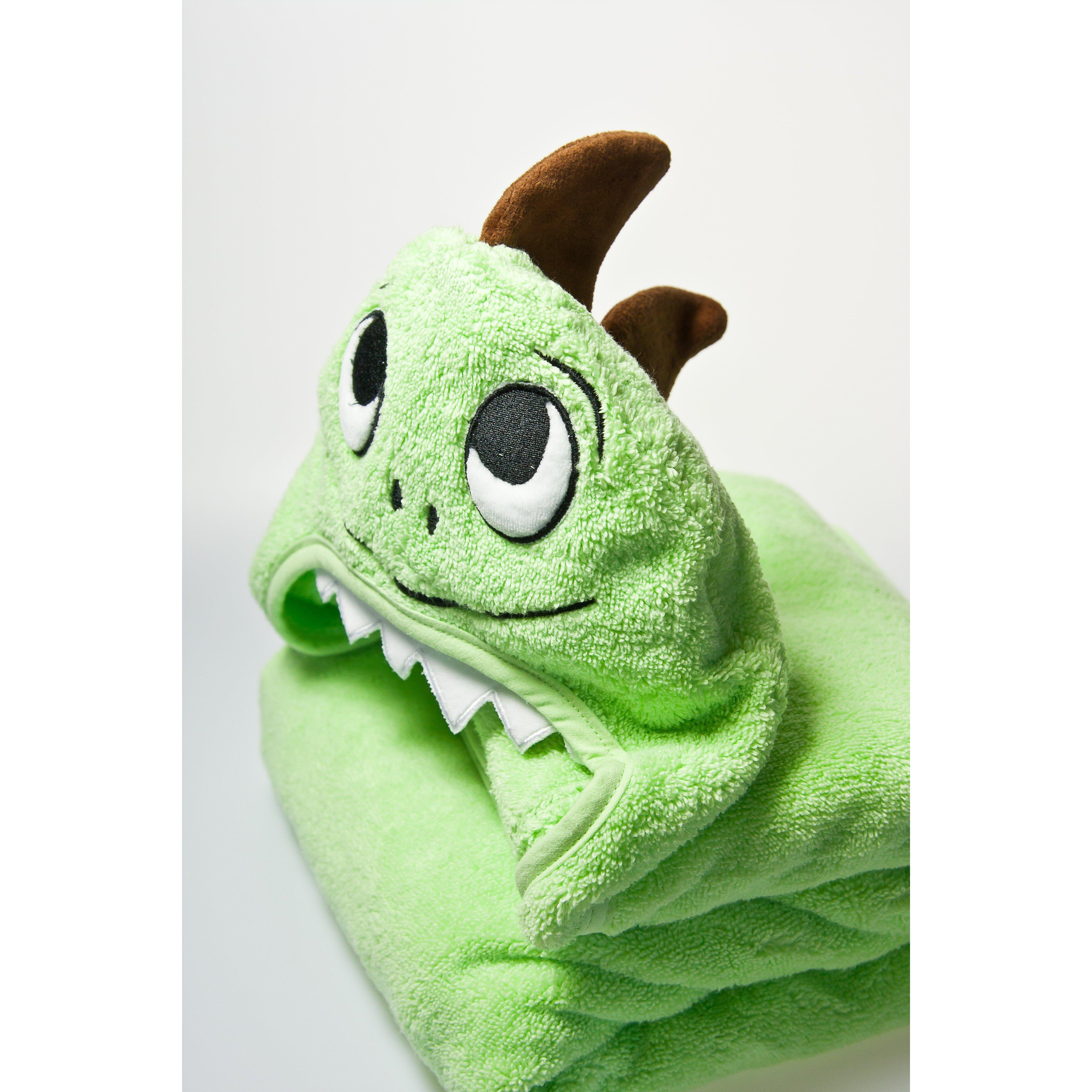 Image of Dinosaur Hooded Cotton Turkish Towel by Little Ashkim