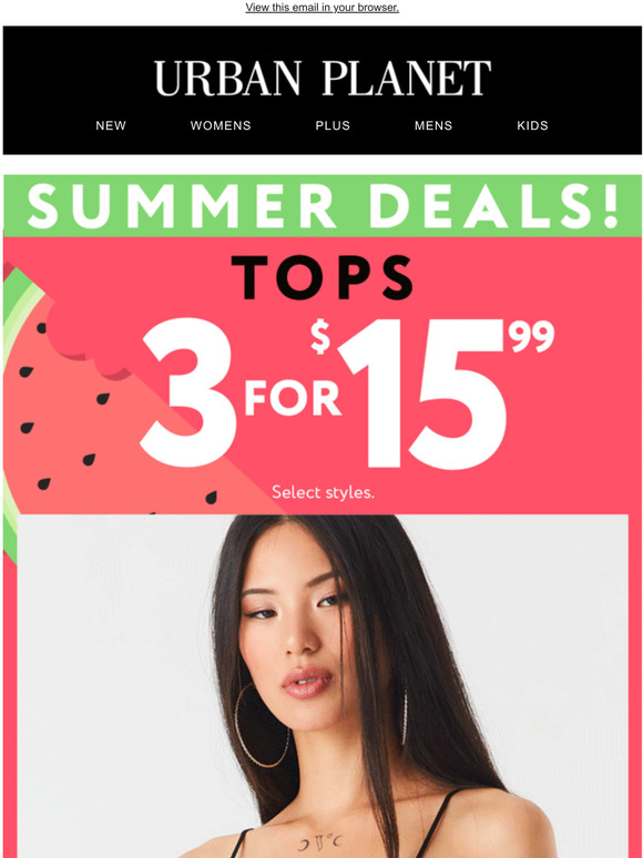 Urban What A Sale Tops 3 For 15.99 Milled