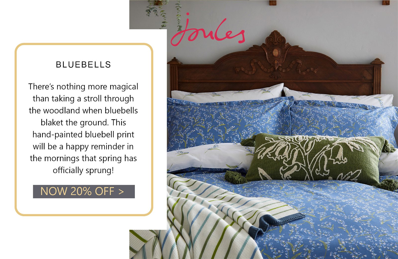 Joules Bluebell Ditsy Bedding in Blue