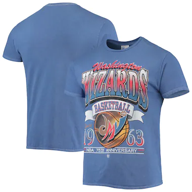 Men's '47 Blue Washington Wizards 75th Anniversary City Edition Mineral Wash Vintage Tubular T-Shirt