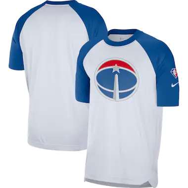Men's Nike White/Royal Washington Wizards 2021/22 City Edition Pregame Warmup Shooting T-Shirt