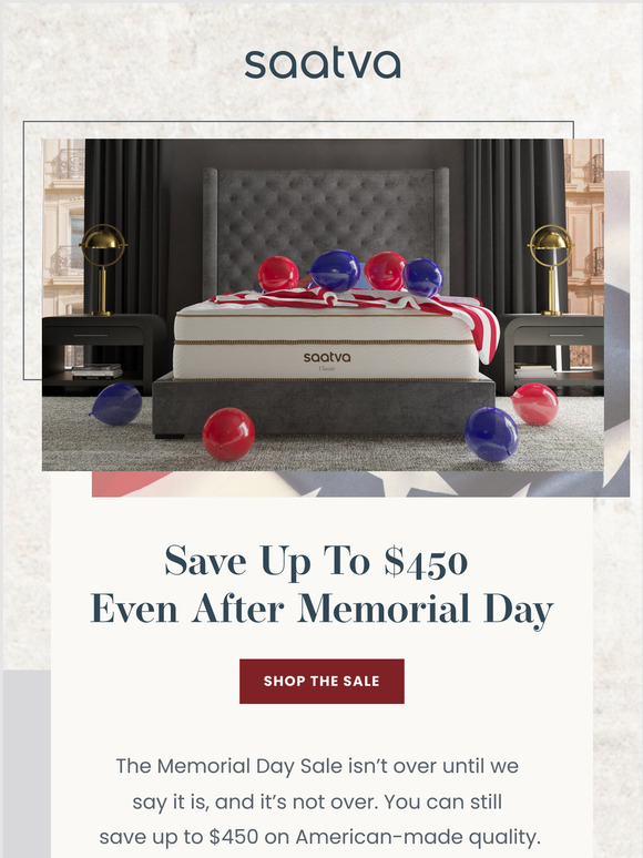 Saatva Never too late to save Memorial Day Sale continues Milled