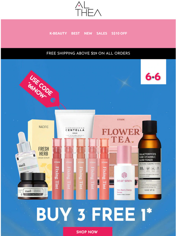 6.6 SALE  Buy 3 Free 1 Popular Brands