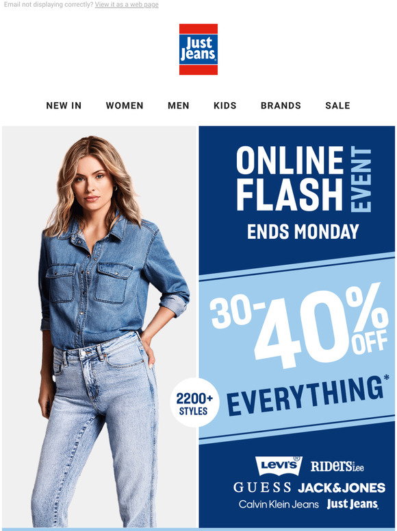 Just Jeans: Shop ASAP! | 50% Off your 