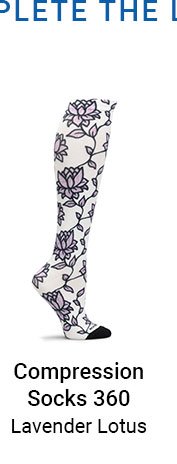 360 compression sock in lavender lotus