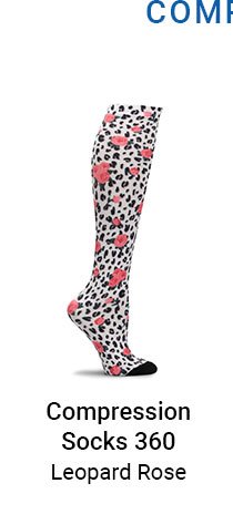 360 compression sock in leopard rose