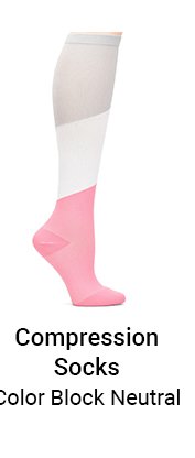 compression sock in color block neutral