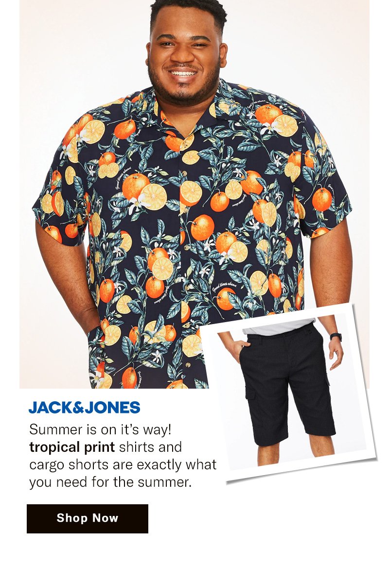 Jack & Jones Allover Tropical Print Sport Shirt