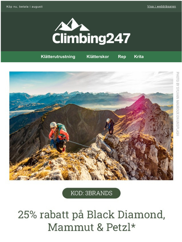 25% p Black Diamond, Mammut & Petzl!