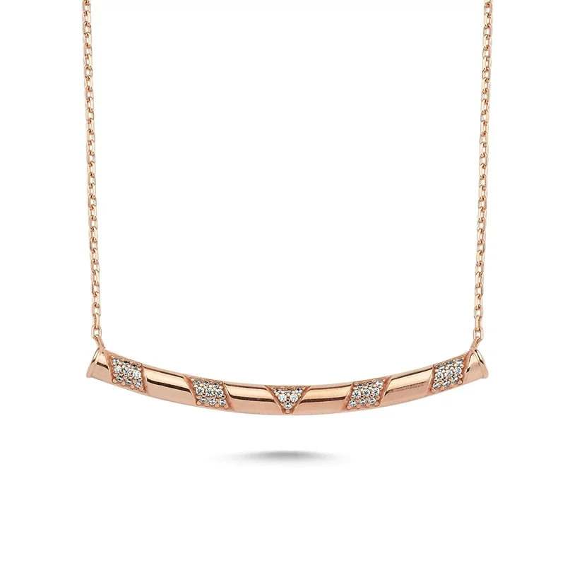 Image of Chevron Tube Necklace in rose gold