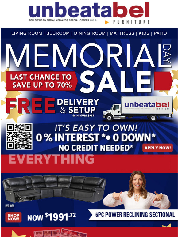 Memorial Day Sale Final Days, Last Chance To Save Up To 70% Off!
