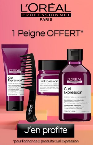 1peigne offert pour l'achat de 2 produits Curl Expression de l'Oréal Pro